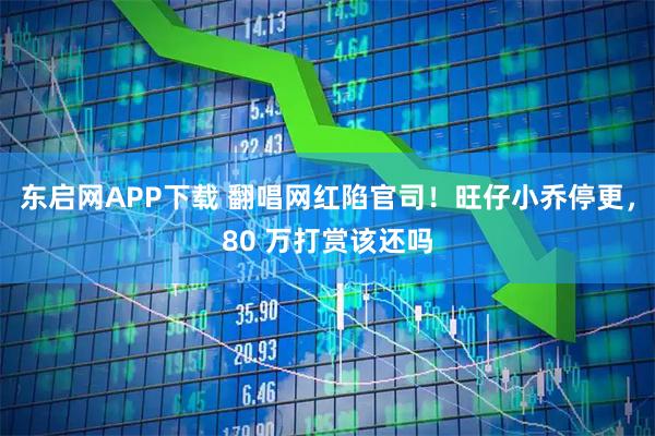 东启网APP下载 翻唱网红陷官司！旺仔小乔停更，80 万打赏该还吗