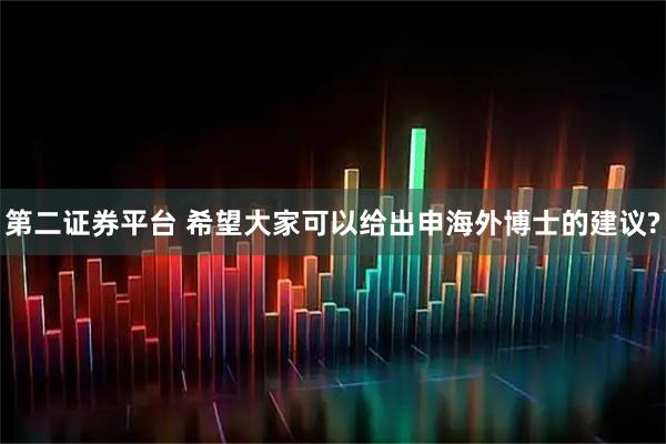 第二证券平台 希望大家可以给出申海外博士的建议?